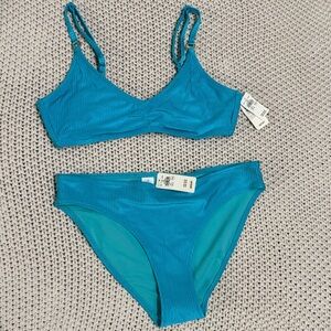 NWT Aerie Blue Bikini Set Large